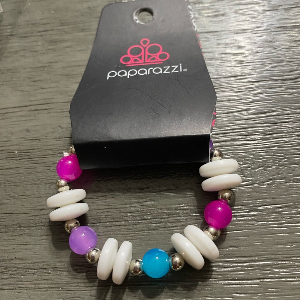 Paparazzi Vibrant Pink, Purple, and Blue Beaded Bracelet - Picture 1 of 3